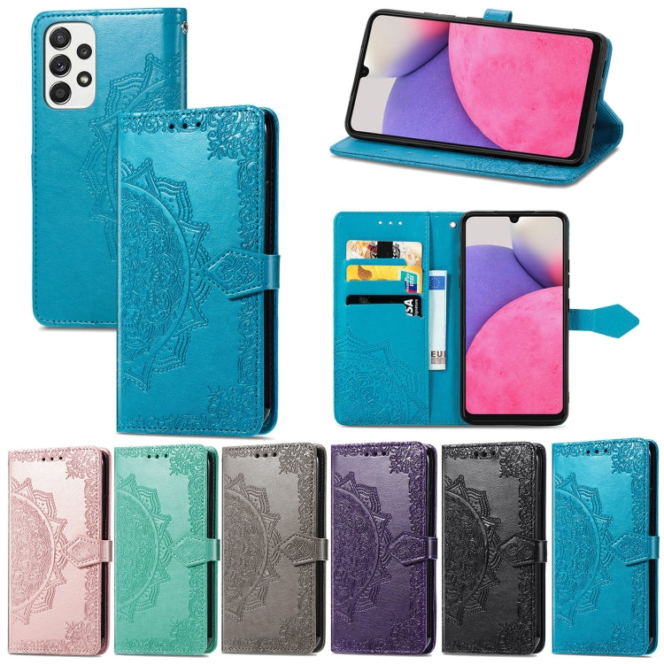 Mandala Flower Embossed Leather Case, For Samsung Galaxy A33 5G