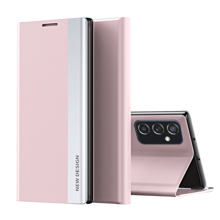 Side Electroplated Magnetic Flip Leather Case with Holder, For Samsung Galaxy A33 5G, For Samsung Galaxy A53 5G, For Samsung Galaxy A73 5G