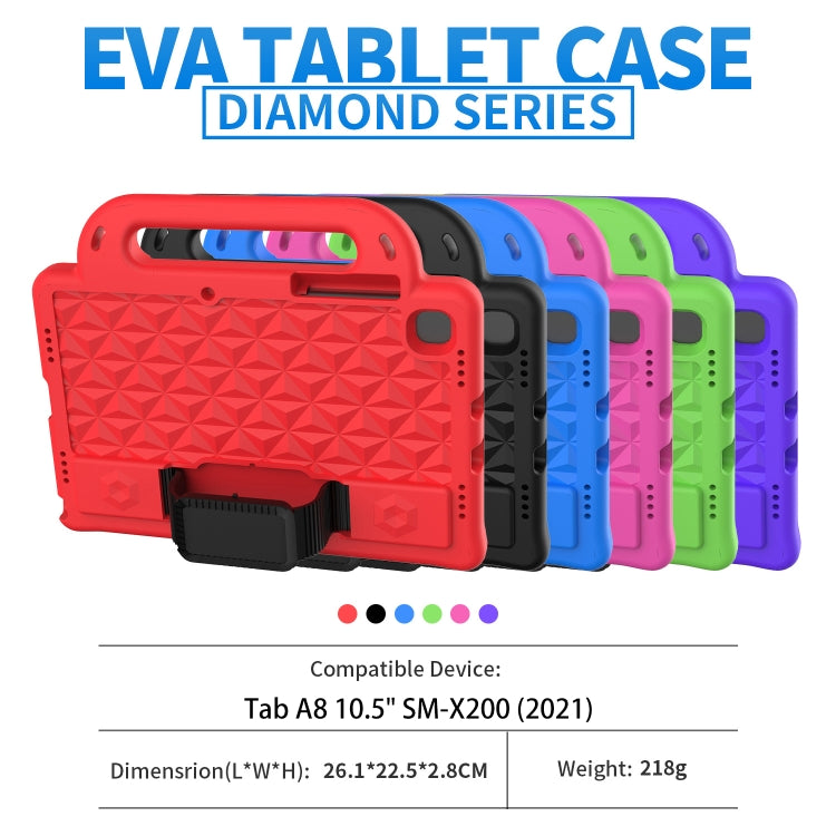 Diamond  EVA Shockproof Case with Holder & Strap, For Galaxy Tab A8 10.5(2021) X200/X205