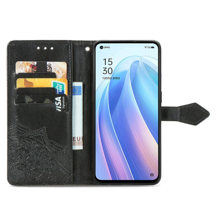 Mandala Flower Embossed Flip Leather Phone Case, For OPPO Reno7 5G, For OPPO Reno7 Pro 5G, For OPPO A16K