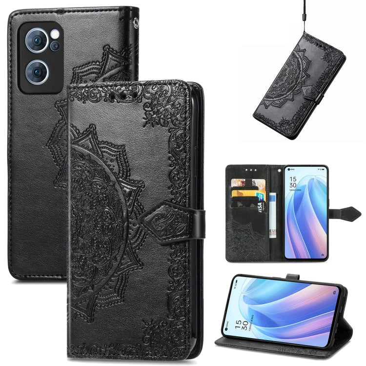 Mandala Flower Embossed Flip Leather Phone Case, For OPPO Reno7 5G, For OPPO Reno7 Pro 5G, For OPPO A16K