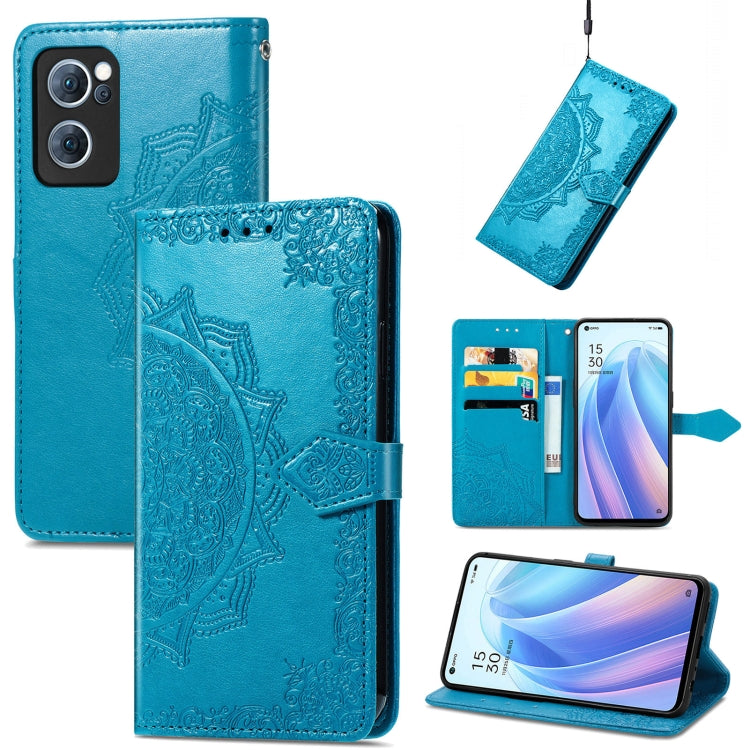 Mandala Flower Embossed Flip Leather Phone Case, For OPPO Reno7 5G, For OPPO Reno7 Pro 5G, For OPPO A16K