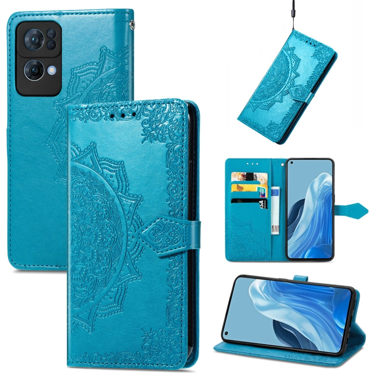 Mandala Flower Embossed Flip Leather Phone Case, For OPPO Reno7 5G, For OPPO Reno7 Pro 5G, For OPPO A16K