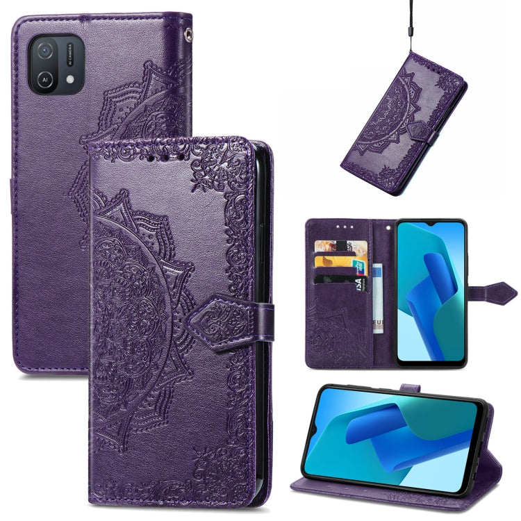 Mandala Flower Embossed Flip Leather Phone Case, For OPPO Reno7 5G, For OPPO Reno7 Pro 5G, For OPPO A16K