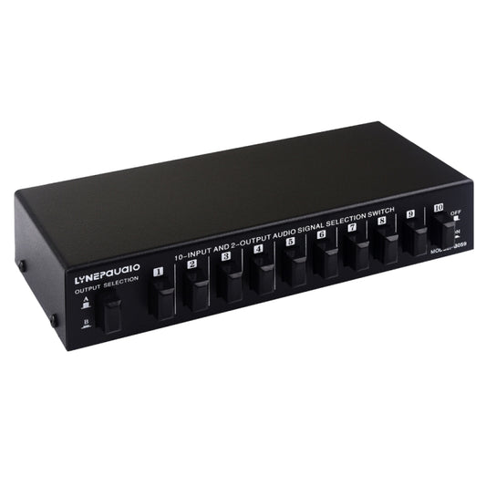 B059 10 In 2 Out / 2 In 10 Out 2-Way RCA Switch Audio Frequency Signal Select Shift Device Loudspeaker Box, B059