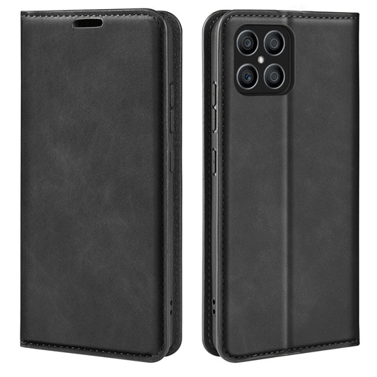 For Honor X8 Retro-skin Magnetic Suction Leather Phone Case, For Honor X8