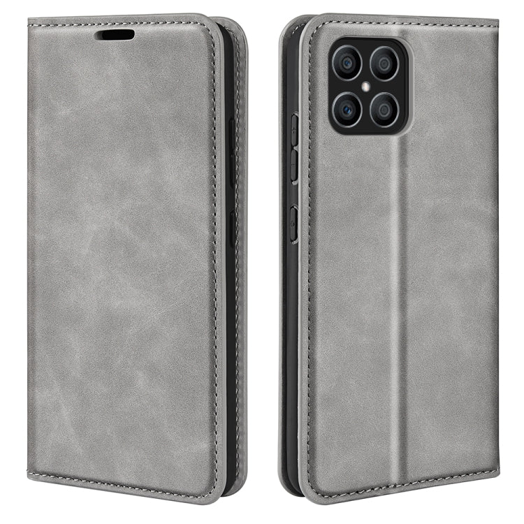 For Honor X8 Retro-skin Magnetic Suction Leather Phone Case, For Honor X8
