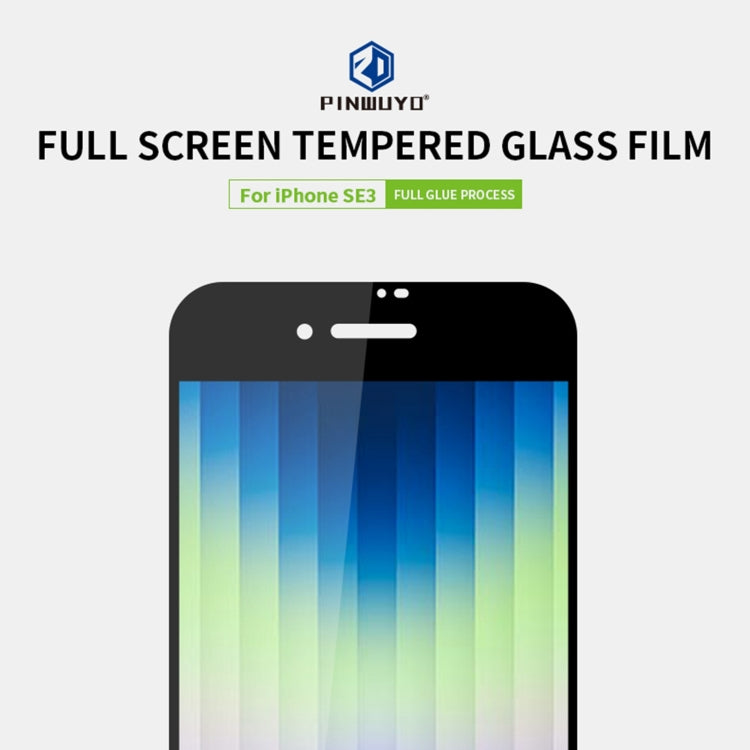PINWUYO 9H 2.5D Full Screen Tempered Glass Film, For iPhone SE 2022