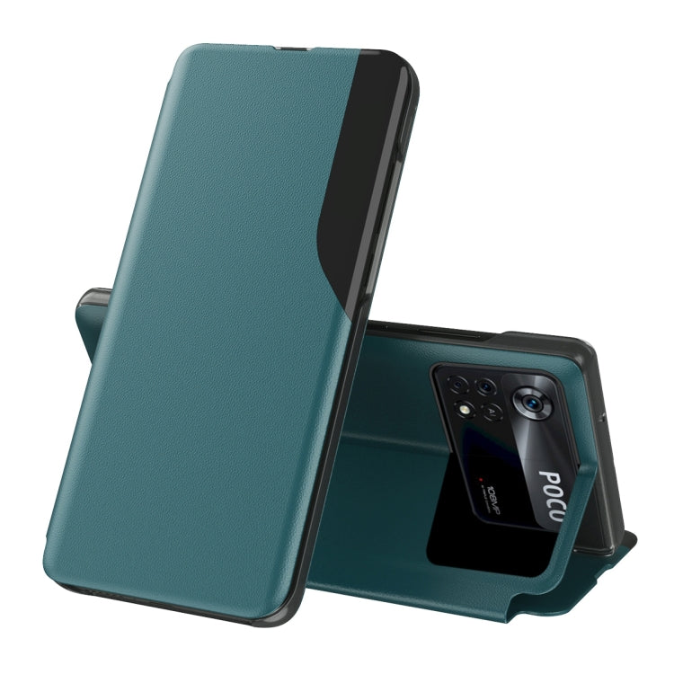 Attraction Flip Holder Leather Phone Case, For Xiaomi Poco X4 Pro 5G, For Xiaomi Poco M4 Pro 4G