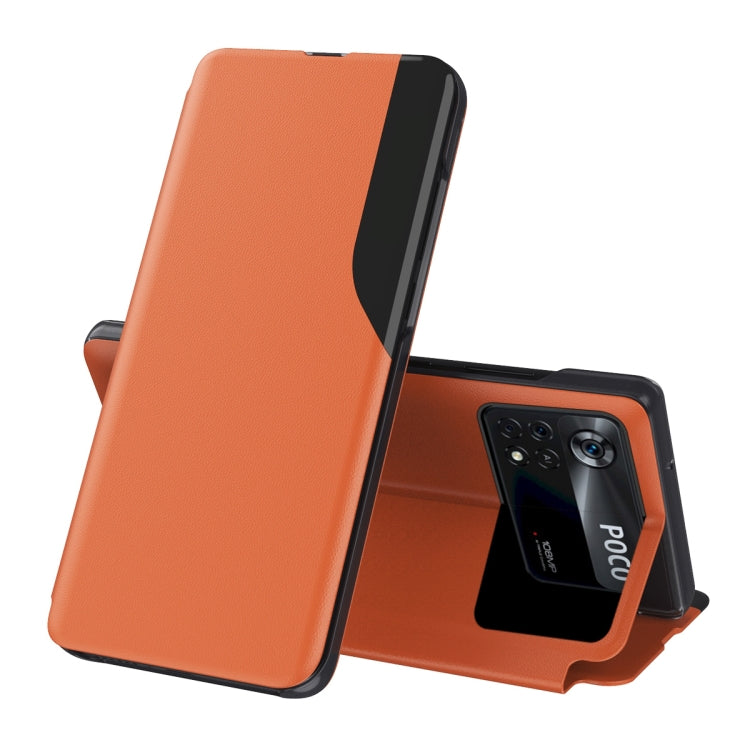 Attraction Flip Holder Leather Phone Case, For Xiaomi Poco X4 Pro 5G, For Xiaomi Poco M4 Pro 4G