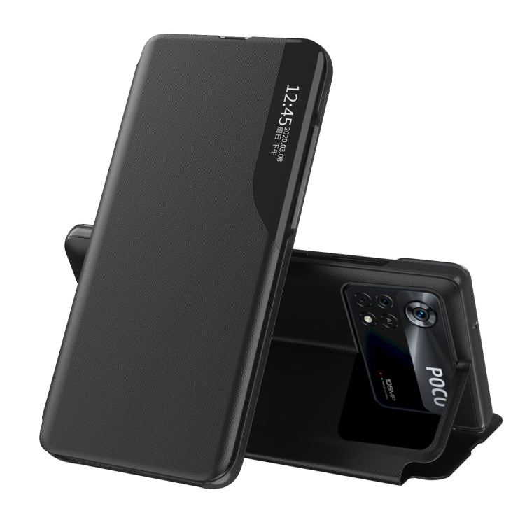 Attraction Flip Holder Leather Phone Case, For Xiaomi Poco X4 Pro 5G, For Xiaomi Poco M4 Pro 4G