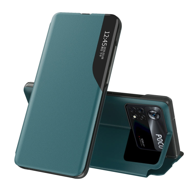 Attraction Flip Holder Leather Phone Case, For Xiaomi Poco X4 Pro 5G, For Xiaomi Poco M4 Pro 4G