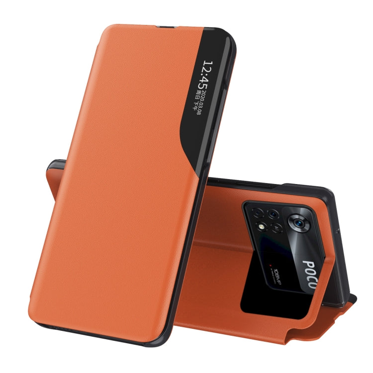 Attraction Flip Holder Leather Phone Case, For Xiaomi Poco X4 Pro 5G, For Xiaomi Poco M4 Pro 4G