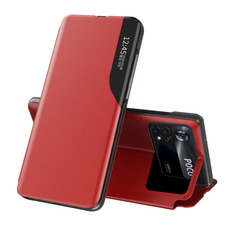 Attraction Flip Holder Leather Phone Case, For Xiaomi Poco X4 Pro 5G, For Xiaomi Poco M4 Pro 4G