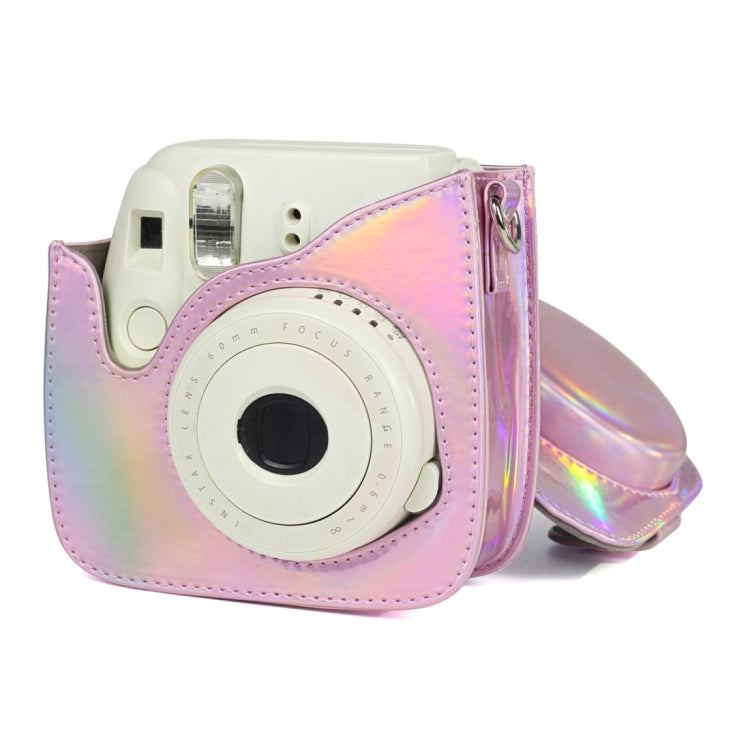 Aurora Oil Paint Full Body Camera PU Leather Case Bag with Strap for FUJIFILM instax mini 9 / mini 8+ / mini 8