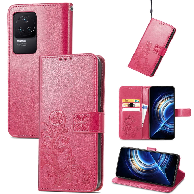 Four-leaf Clasp Embossed Buckle Leather Phone Case, For Xiaomi Redmi K50 Pro, For Xiaomi Redmi 10C, For Xiaomi Redmi Note 11 Pro 4G Global, For Xiaomi Poco X4 Pro 5G, For Xiaomi Poco M4 Pro