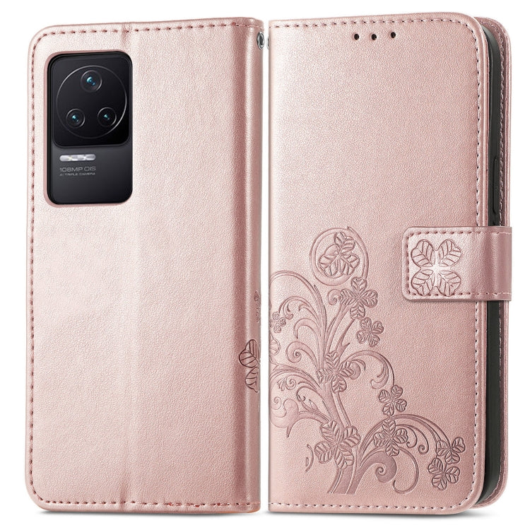 Four-leaf Clasp Embossed Buckle Leather Phone Case, For Xiaomi Redmi K50 Pro, For Xiaomi Redmi 10C, For Xiaomi Redmi Note 11 Pro 4G Global, For Xiaomi Poco X4 Pro 5G, For Xiaomi Poco M4 Pro