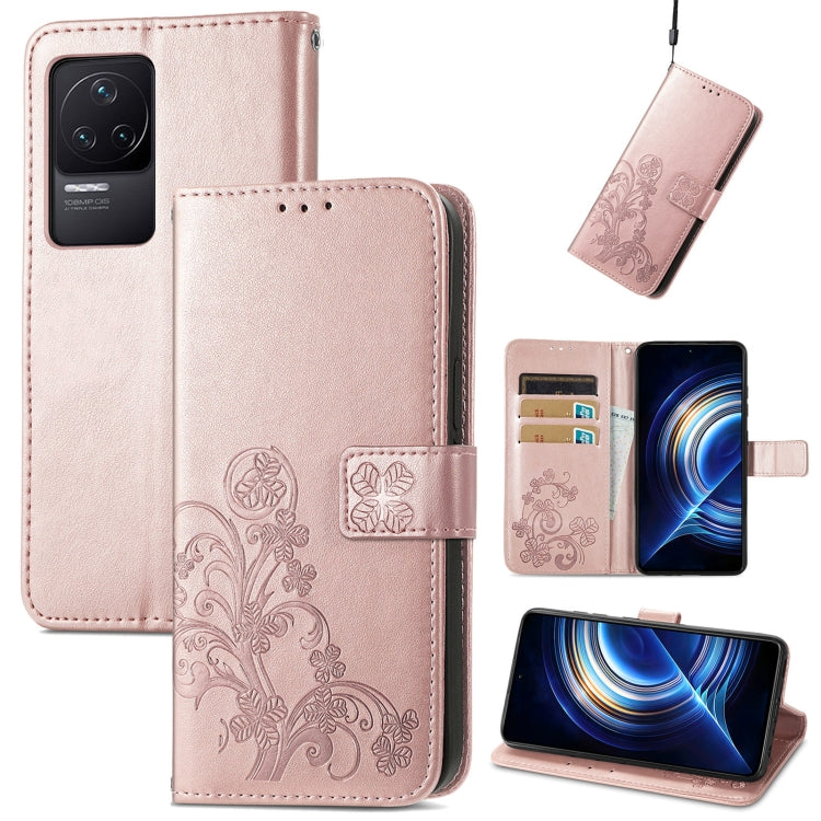 Four-leaf Clasp Embossed Buckle Leather Phone Case, For Xiaomi Redmi K50 Pro, For Xiaomi Redmi 10C, For Xiaomi Redmi Note 11 Pro 4G Global, For Xiaomi Poco X4 Pro 5G, For Xiaomi Poco M4 Pro