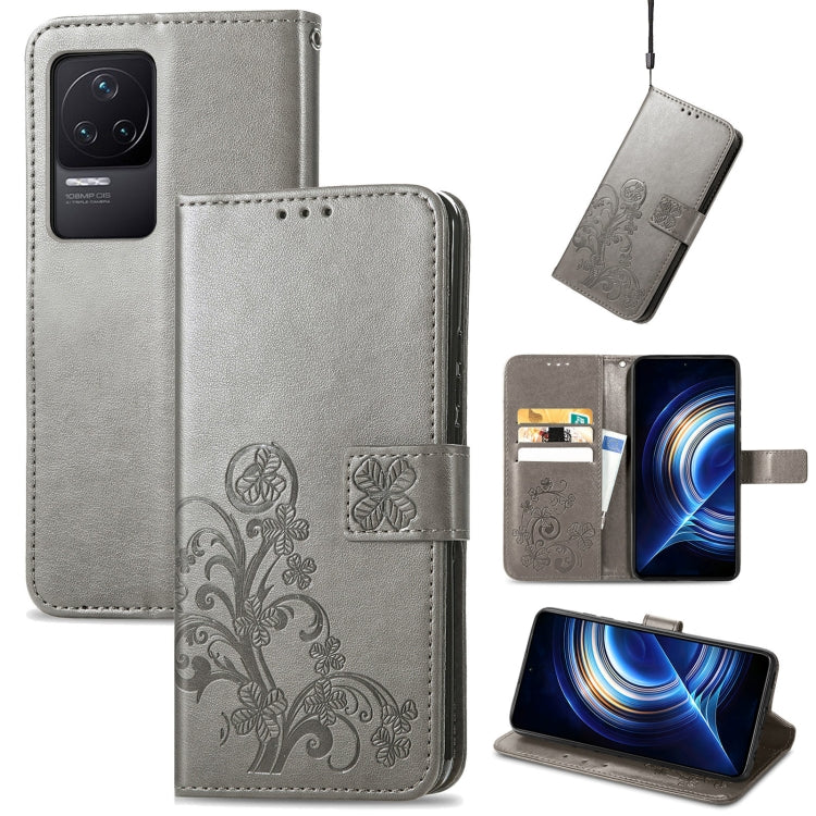Four-leaf Clasp Embossed Buckle Leather Phone Case, For Xiaomi Redmi K50 Pro, For Xiaomi Redmi 10C, For Xiaomi Redmi Note 11 Pro 4G Global, For Xiaomi Poco X4 Pro 5G, For Xiaomi Poco M4 Pro