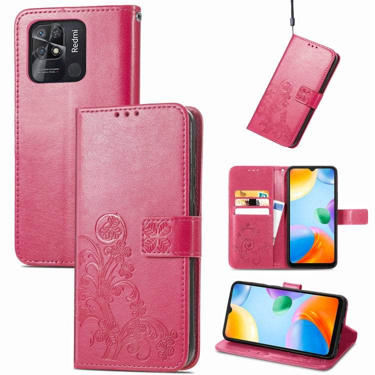 Four-leaf Clasp Embossed Buckle Leather Phone Case, For Xiaomi Redmi K50 Pro, For Xiaomi Redmi 10C, For Xiaomi Redmi Note 11 Pro 4G Global, For Xiaomi Poco X4 Pro 5G, For Xiaomi Poco M4 Pro