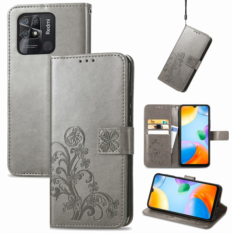 Four-leaf Clasp Embossed Buckle Leather Phone Case, For Xiaomi Redmi K50 Pro, For Xiaomi Redmi 10C, For Xiaomi Redmi Note 11 Pro 4G Global, For Xiaomi Poco X4 Pro 5G, For Xiaomi Poco M4 Pro