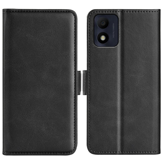 For Alcatel 1B 2022 Dual-side Magnetic Buckle Horizontal Flip Leather Phone Case, Black, Yellow, Brown, Dark Blue, Red