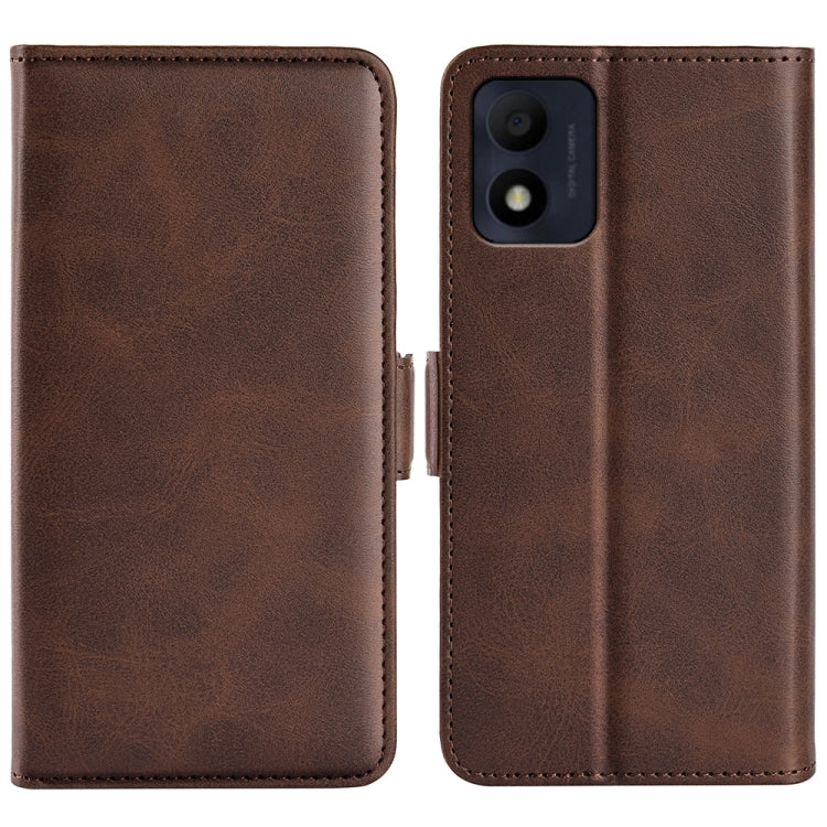 For Alcatel 1B 2022 Dual-side Magnetic Buckle Horizontal Flip Leather Phone Case, Black, Yellow, Brown, Dark Blue, Red