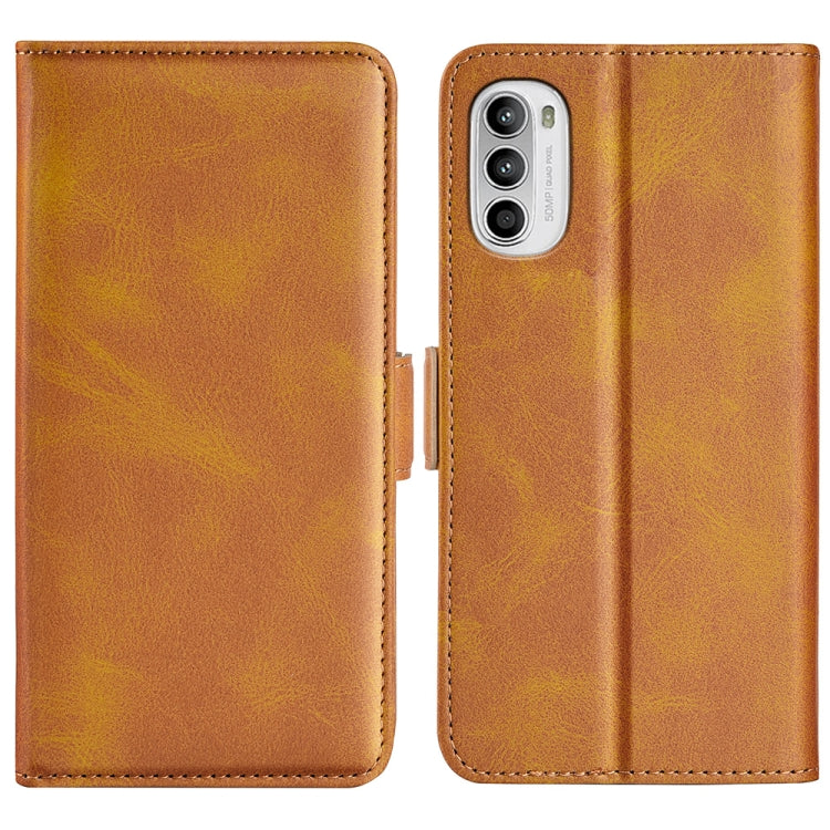 For Motorola Moto G52 4G Dual-side Magnetic Buckle Horizontal Flip Leather Phone Case, For Motorola Moto G52 4G