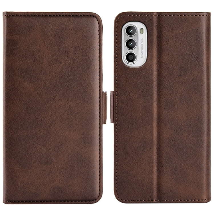 For Motorola Moto G52 4G Dual-side Magnetic Buckle Horizontal Flip Leather Phone Case, For Motorola Moto G52 4G