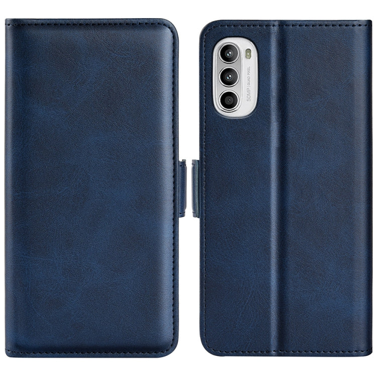 For Motorola Moto G52 4G Dual-side Magnetic Buckle Horizontal Flip Leather Phone Case, For Motorola Moto G52 4G