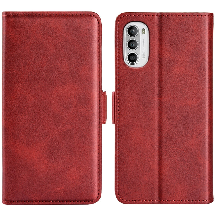 For Motorola Moto G52 4G Dual-side Magnetic Buckle Horizontal Flip Leather Phone Case, For Motorola Moto G52 4G