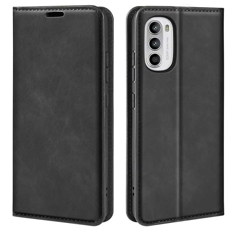 For Motorola Moto G52 4G Retro-skin Magnetic Suction Leather Phone Case, For Motorola Moto G52 4G