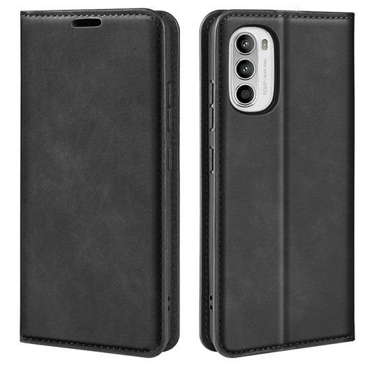 For Motorola Moto G52 4G Retro-skin Magnetic Suction Leather Phone Case, For Motorola Moto G52 4G