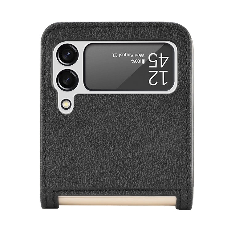 Folding Litchi Texture Card Wallet Phone Case, For Samsung Galaxy Z Flip 4 5G