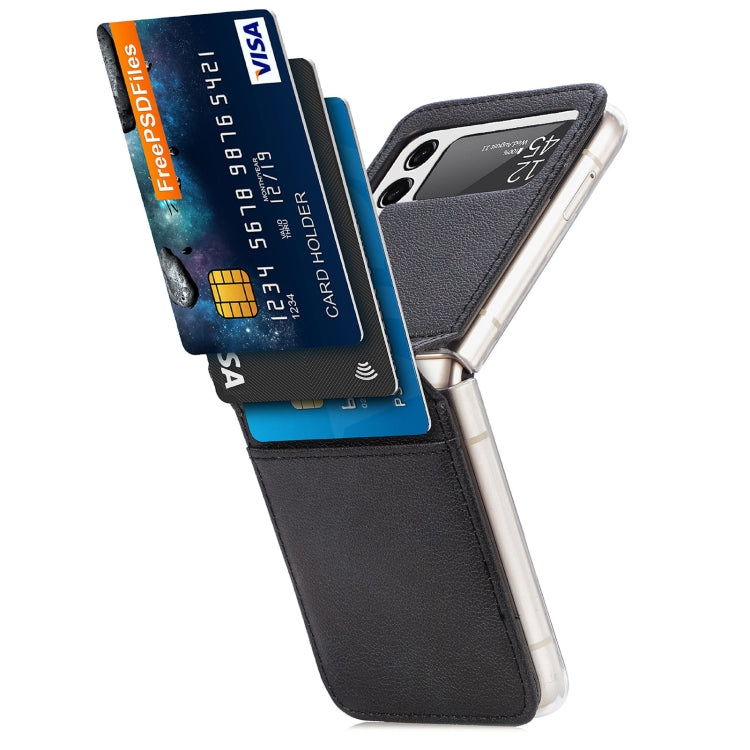 Folding Litchi Texture Card Wallet Phone Case, For Samsung Galaxy Z Flip 4 5G