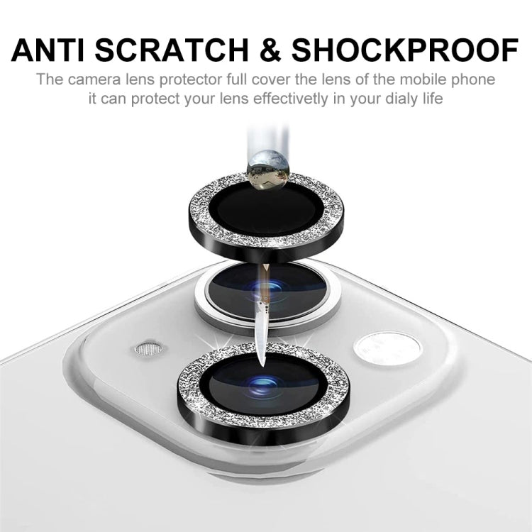 ENKAY Glitter Rear Lens Aluminium Alloy Tempered Glass Film For iPhone 14 / 14 Max, For iPhone 14 / 14 Plus