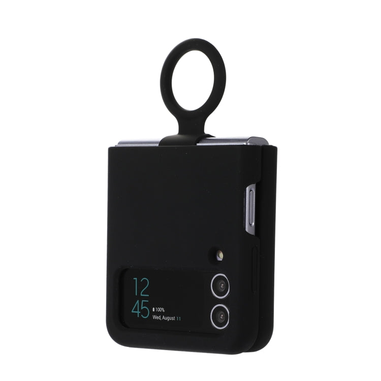 Silicone Integrated Ring Buckle Phone Case, For Samsung Galaxy Flip 4, For Samsung Galaxy Flip 3