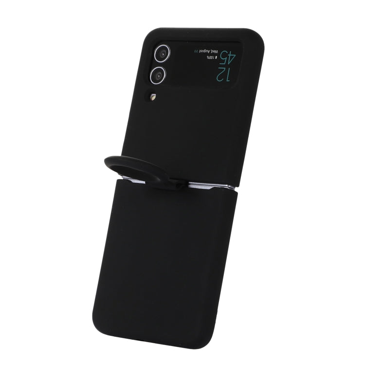 Silicone Integrated Ring Buckle Phone Case, For Samsung Galaxy Flip 4, For Samsung Galaxy Flip 3