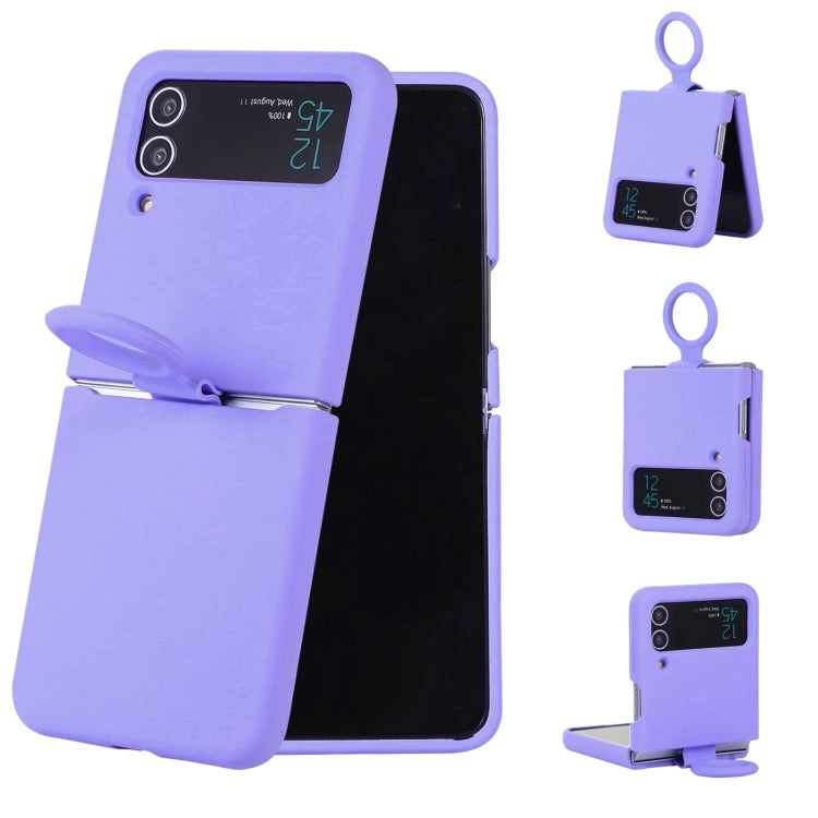 Silicone Integrated Ring Buckle Phone Case, For Samsung Galaxy Flip 4, For Samsung Galaxy Flip 3
