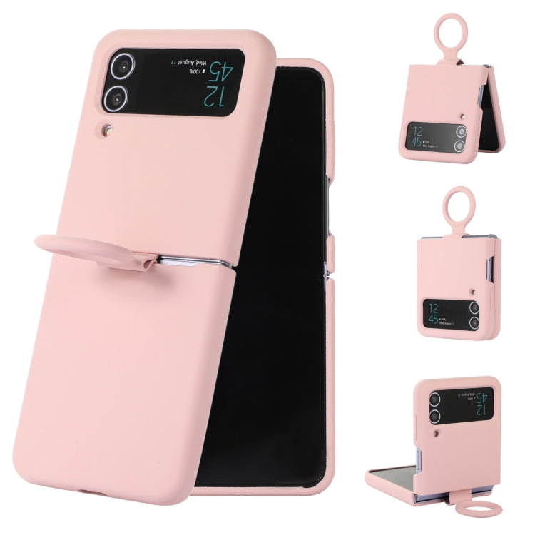 Silicone Integrated Ring Buckle Phone Case, For Samsung Galaxy Flip 4, For Samsung Galaxy Flip 3