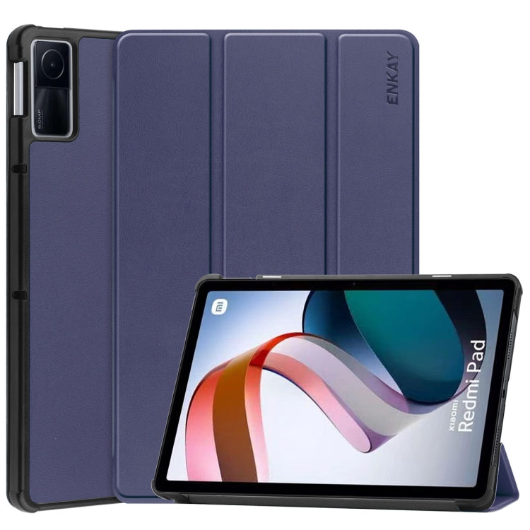 For Xiaomi Redmi Pad 10.61 inch ENKAY Tri-fold Custer Texture Leather Stand Smart Case, For Xiaomi Redmi Pad 10.61 inch