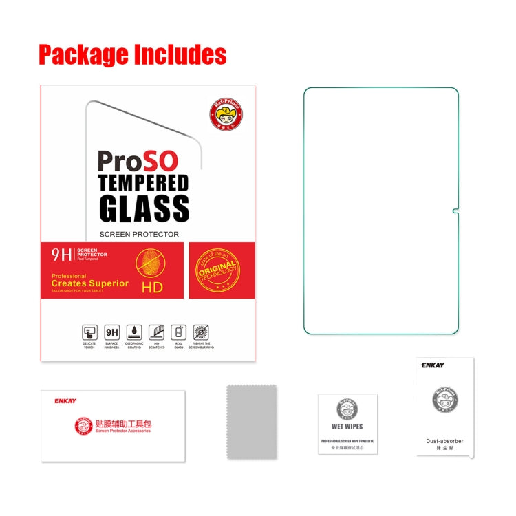 For Lenovo Tab P11 Pro Gen 2 11.2 inch ENKAY Hat-Prince 0.33mm Explosion-proof Tempered Glass Anti-Scratch Film, 1 PCS, 2pcs