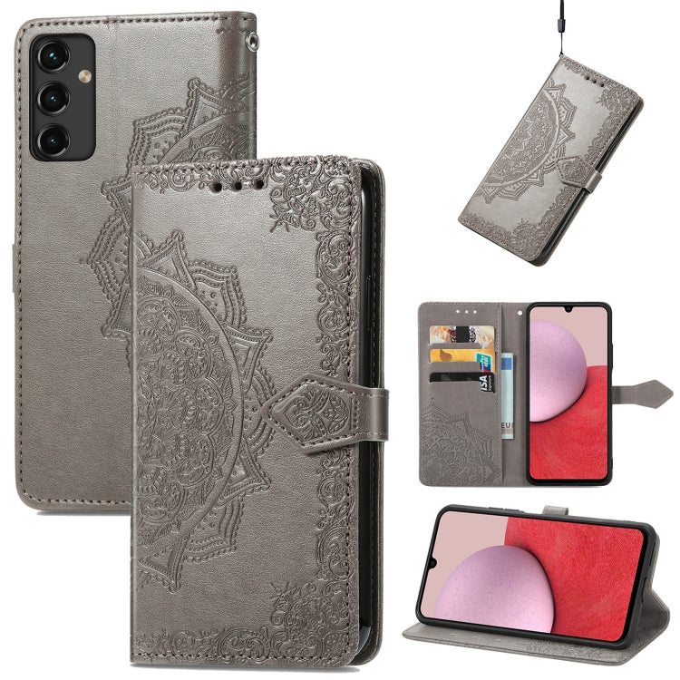 For Samsung Galaxy A14 5G Mandala Flower Embossed Leather Phone Case