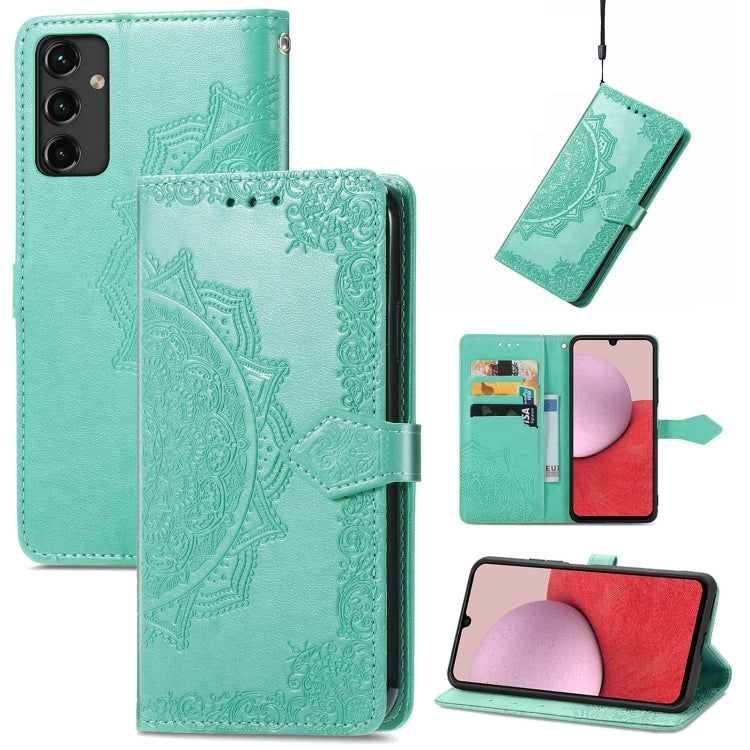 For Samsung Galaxy A14 5G Mandala Flower Embossed Leather Phone Case
