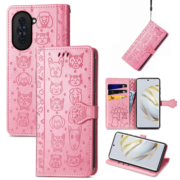 Cat and Dog Embossed Leather Phone Case, For Huawei Nova 10, For Nokia G400, For Sony Xperia 5 IV, For Xiaomi Redmi Note 11T, For Xiaomi 12T / Redmi K50 Ultra