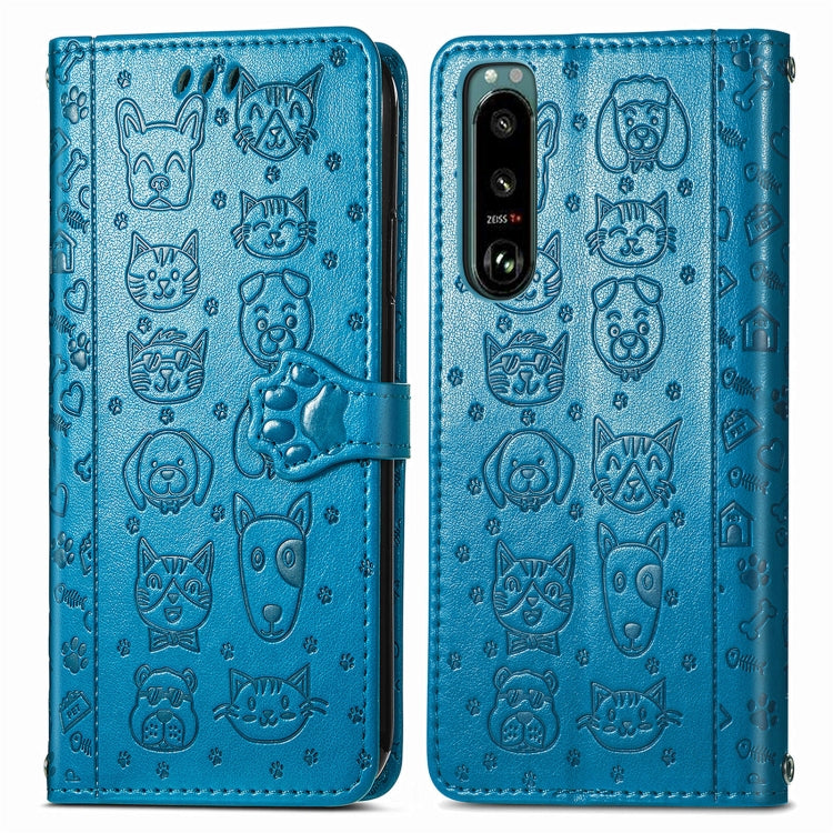 Cat and Dog Embossed Leather Phone Case, For Huawei Nova 10, For Nokia G400, For Sony Xperia 5 IV, For Xiaomi Redmi Note 11T, For Xiaomi 12T / Redmi K50 Ultra