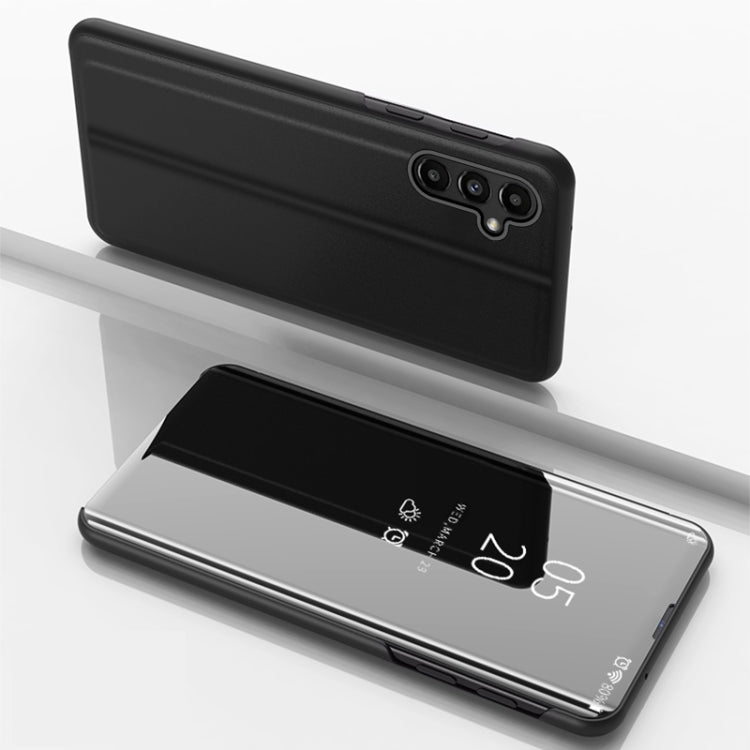 Plated Mirror Horizontal Flip Leather Case with Holder, For Samsung Galaxy A14 5G