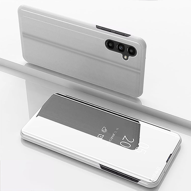 Plated Mirror Horizontal Flip Leather Case with Holder, For Samsung Galaxy A14 5G