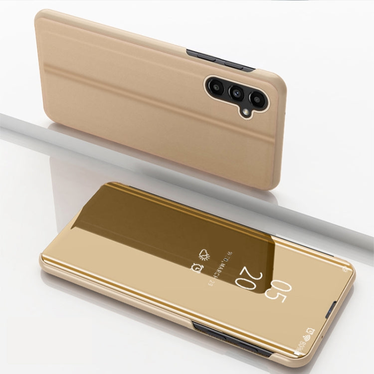 Plated Mirror Horizontal Flip Leather Case with Holder, For Samsung Galaxy A14 5G