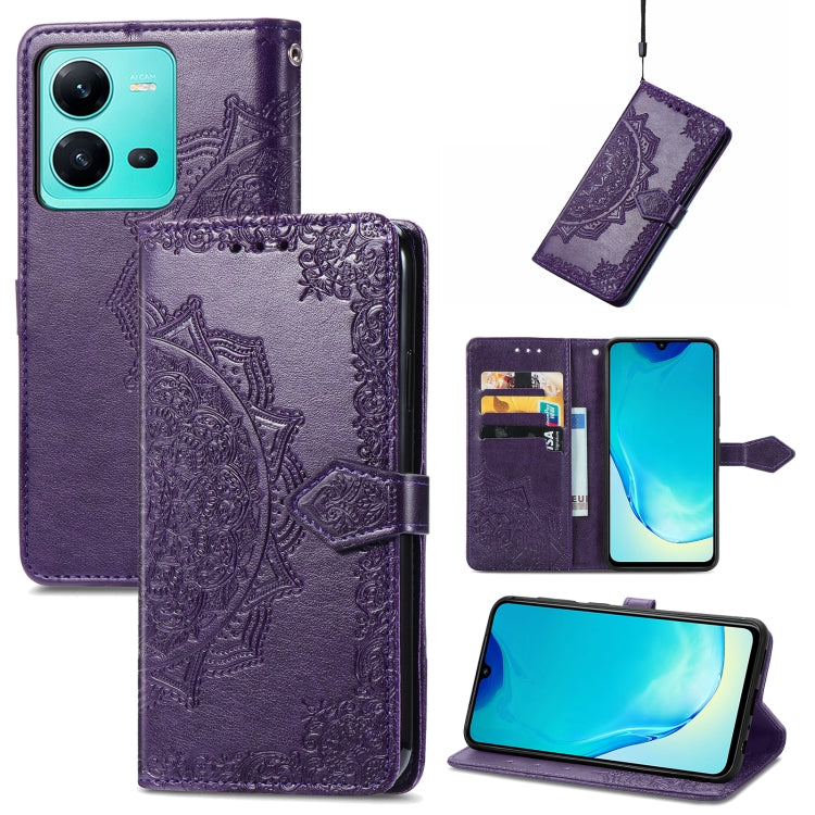 Mandala Flower Embossed Leather Phone Case, For Motorola Moto G72, For vivo V25, For Samsung Galaxy S23 5G, For Samsung Galaxy S23 Plus 5G, For Samsung Galaxy S23 Ultra 5G